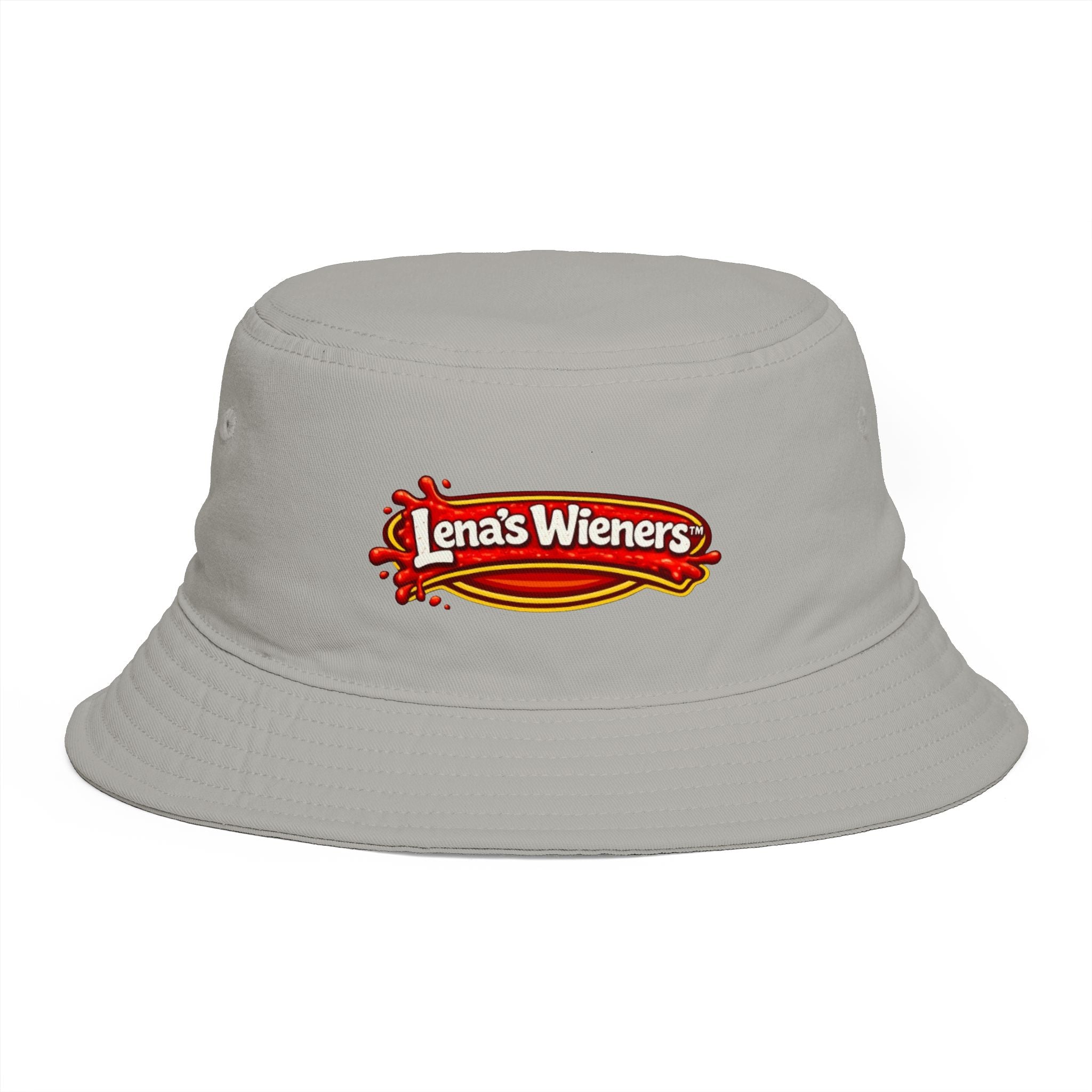 Lena's Wieners Embroidered Bucket Hat — Retro Hot Dog Logo Cap