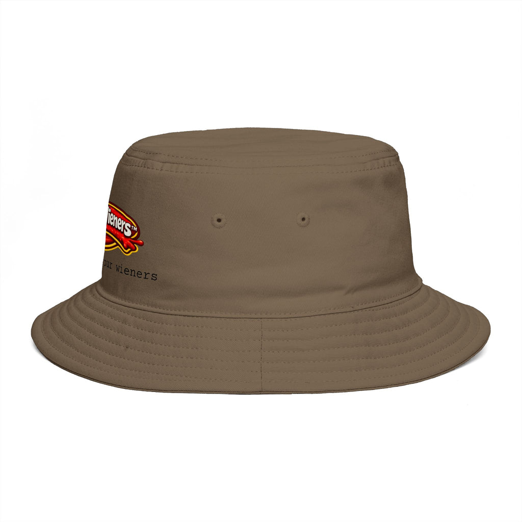 Nobody Beats Lena's Wieners Embroidered Bucket Hat — Retro Hot Dog Logo Cap