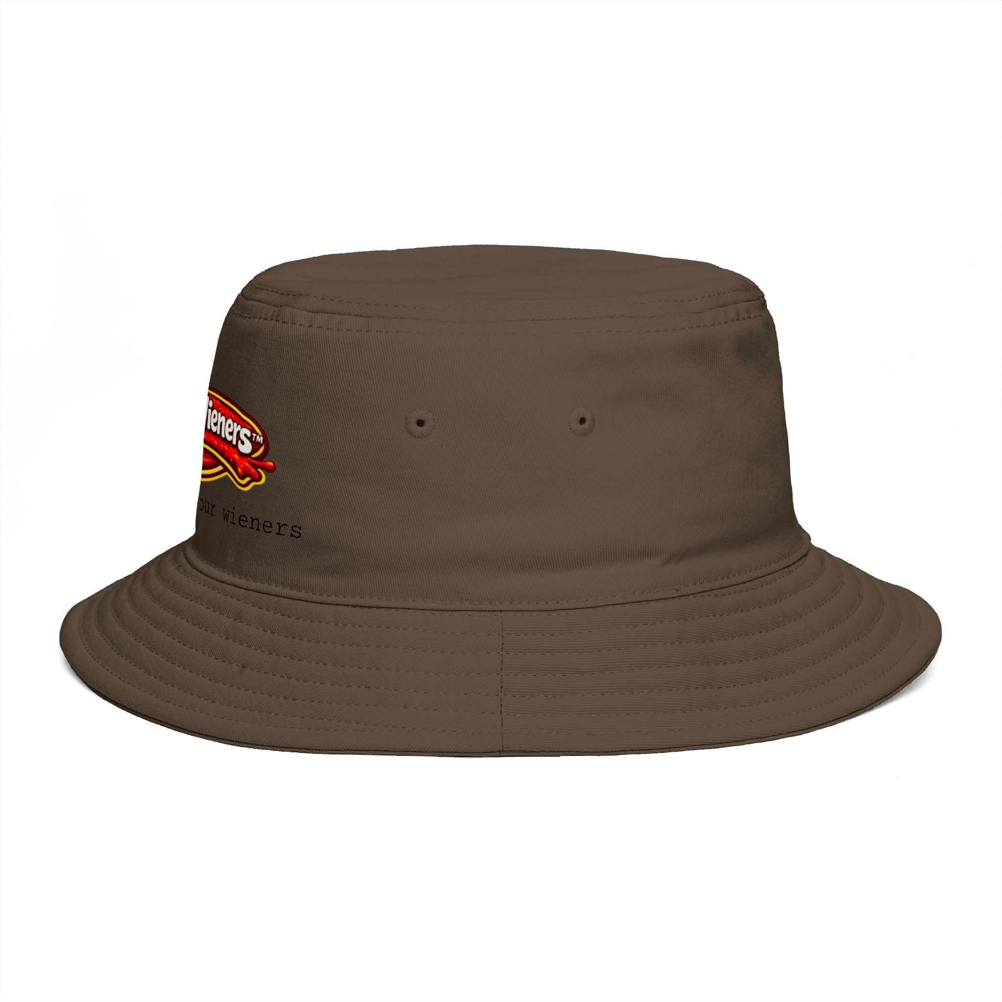 Nobody Beats Lena's Wieners Embroidered Bucket Hat — Retro Hot Dog Logo Cap