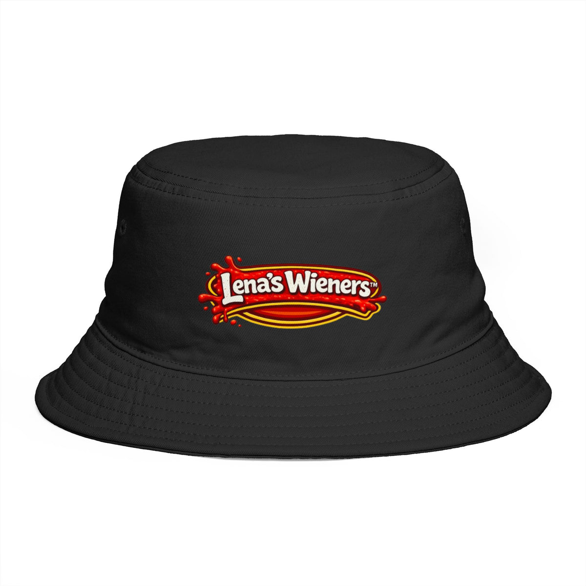 Lena's Wieners Embroidered Bucket Hat — Retro Hot Dog Logo Cap