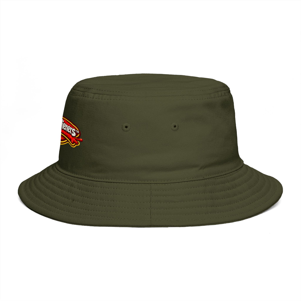 Lena's Wieners Embroidered Bucket Hat — Retro Hot Dog Logo Cap