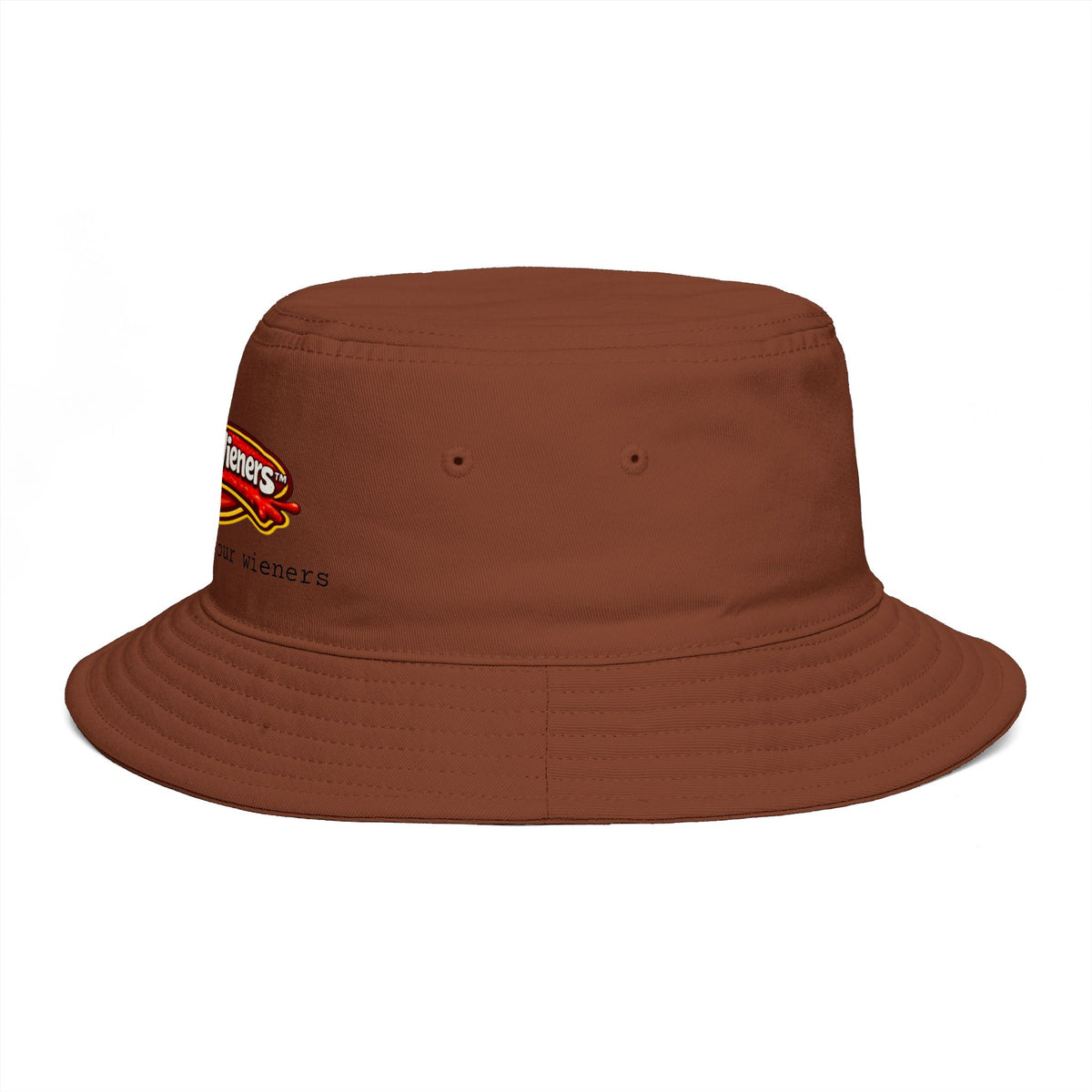 Nobody Beats Lena's Wieners Embroidered Bucket Hat — Retro Hot Dog Logo Cap