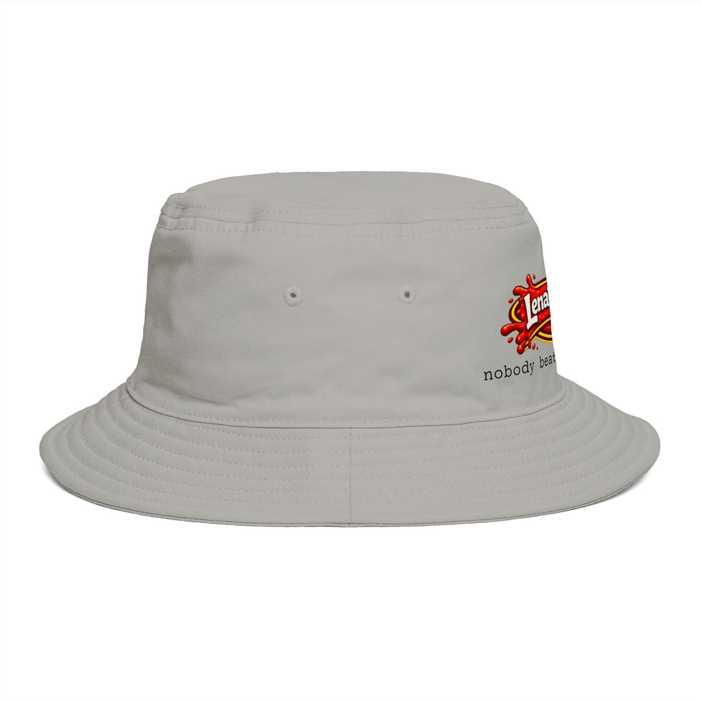 Nobody Beats Lena's Wieners Embroidered Bucket Hat — Retro Hot Dog Logo Cap