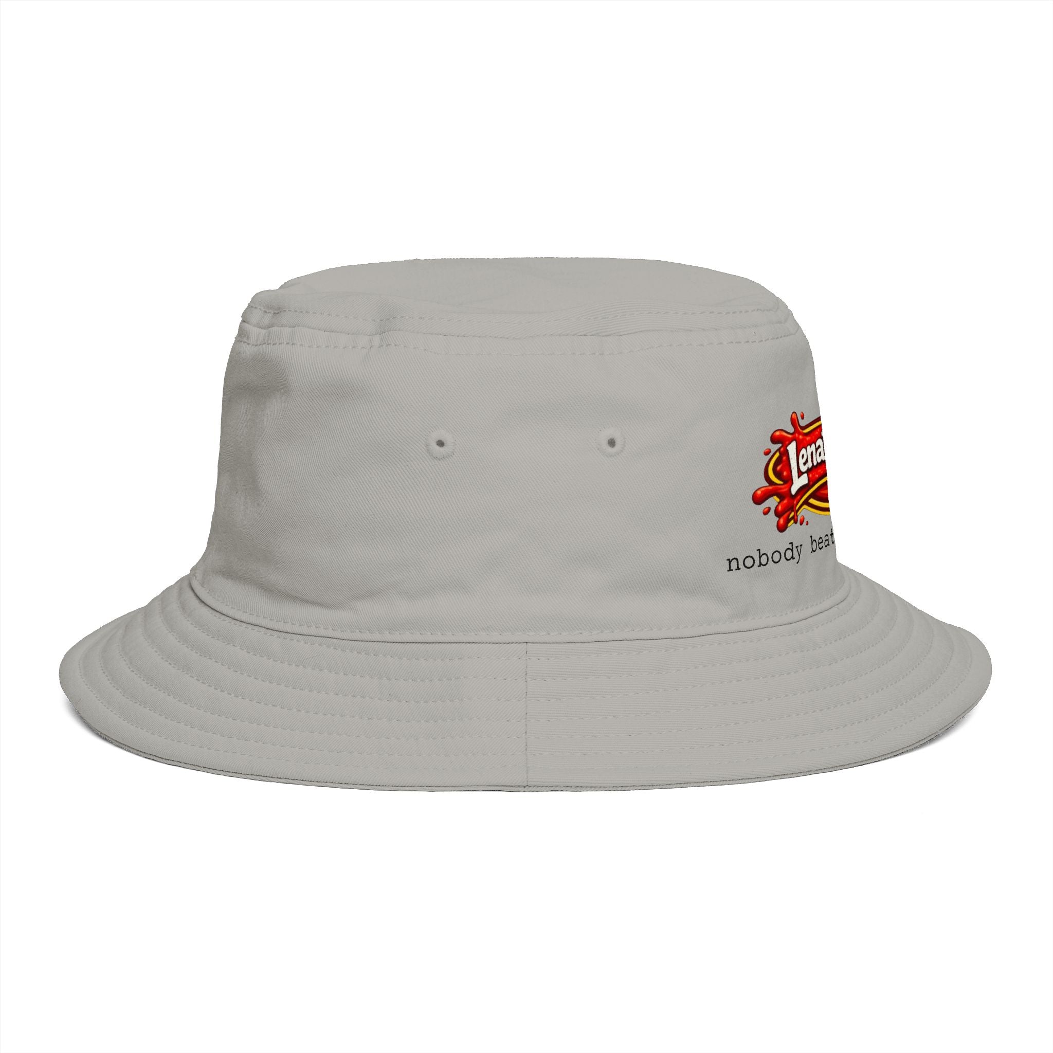 Nobody Beats Lena's Wieners Embroidered Bucket Hat — Retro Hot Dog Logo Cap