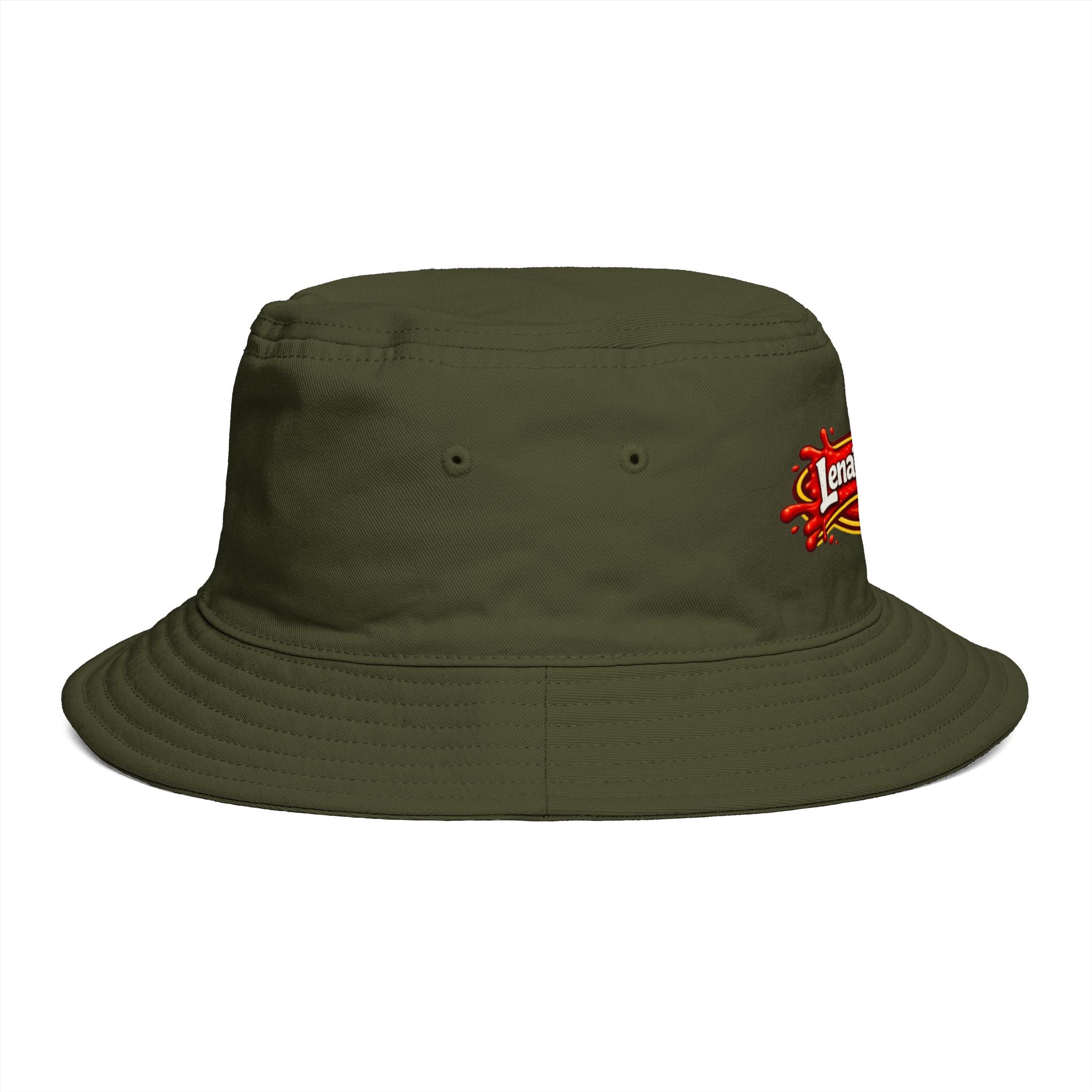 Lena's Wieners Embroidered Bucket Hat — Retro Hot Dog Logo Cap