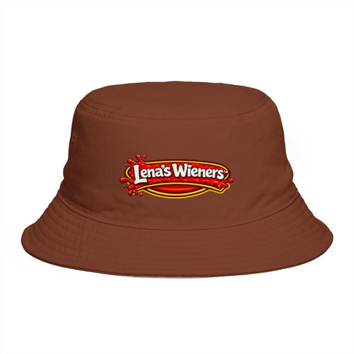 Lena's Wieners Embroidered Bucket Hat — Retro Hot Dog Logo Cap