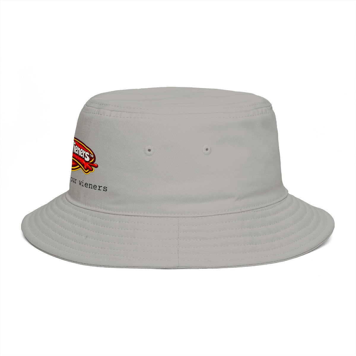 Nobody Beats Lena's Wieners Embroidered Bucket Hat — Retro Hot Dog Logo Cap