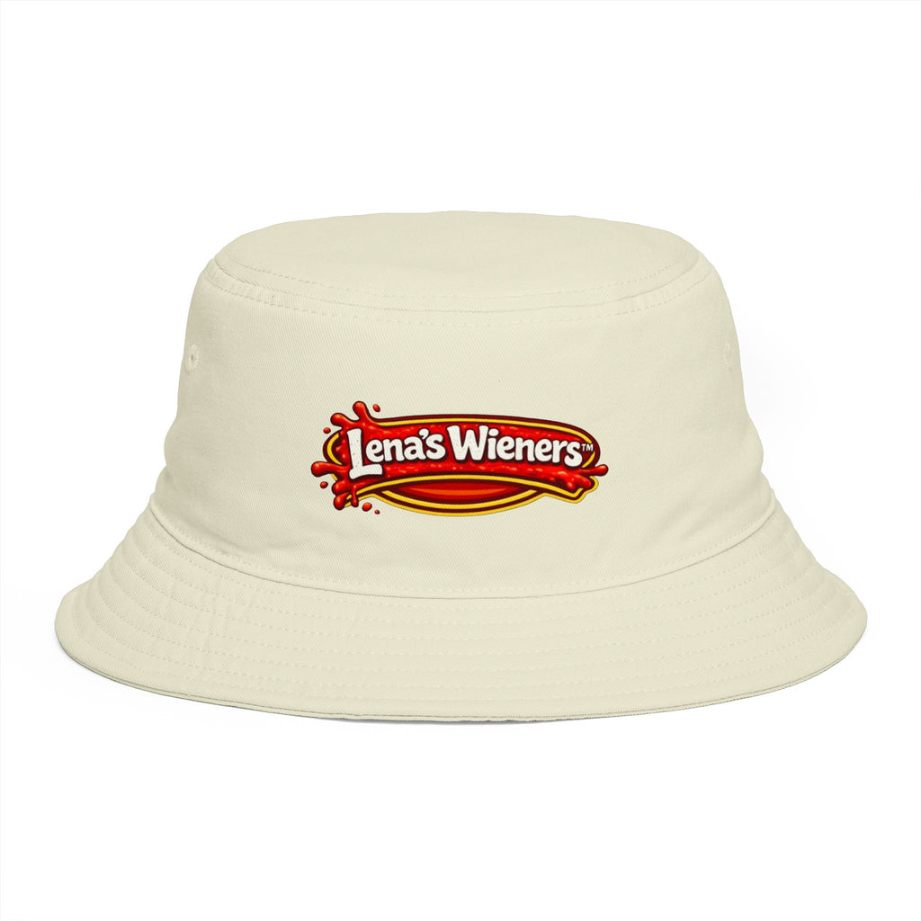 Lena's Wieners Embroidered Bucket Hat — Retro Hot Dog Logo Cap