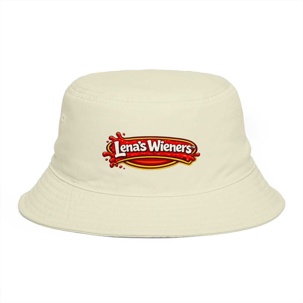 Lena's Wieners Embroidered Bucket Hat — Retro Hot Dog Logo Cap